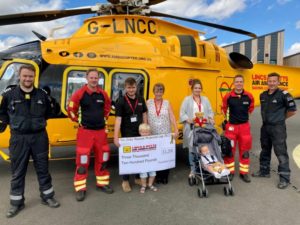 James Watson and family at LNAA helicopter