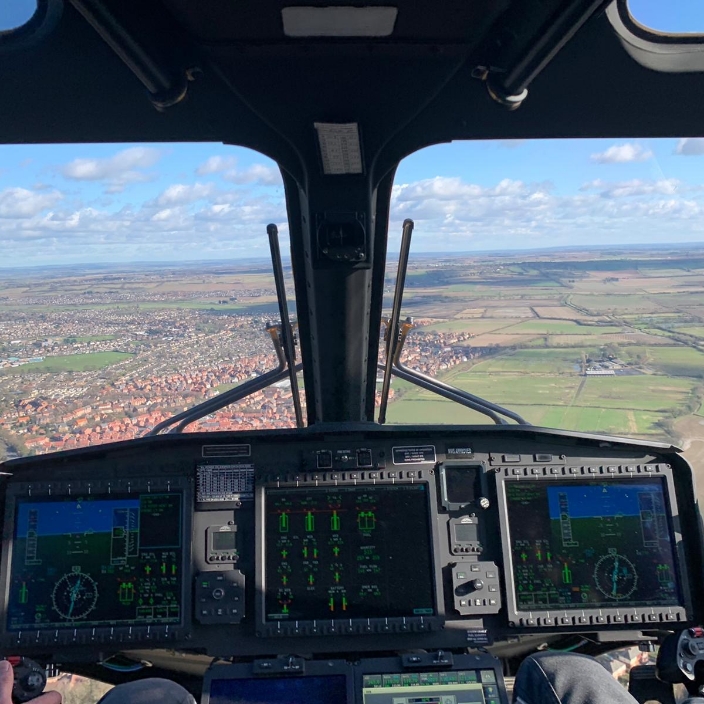 Cockpit in flight