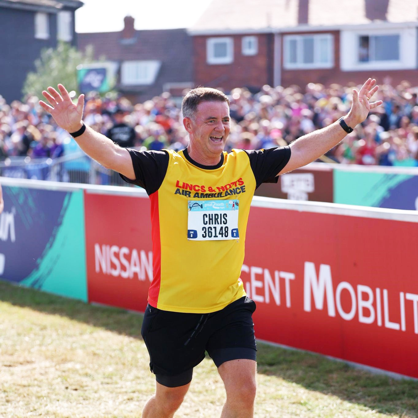 Fundraiser completing the Great North Run
