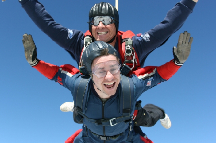 Sky diver during jump