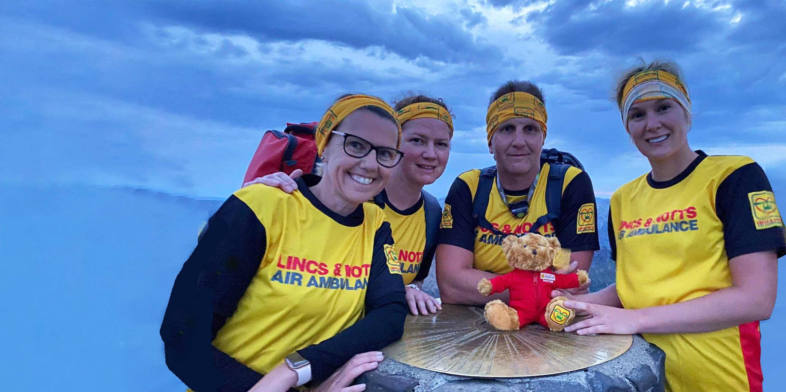 Fundraisers at the top of Snowdon