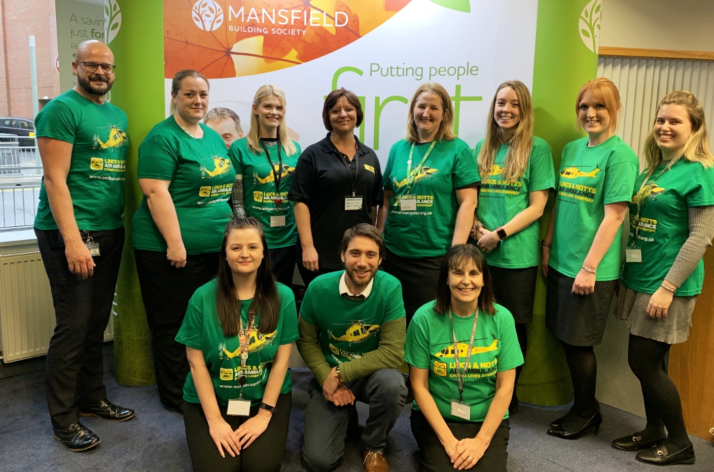 Mansfield building society, one of our business partnerships, with LNAA staff member.