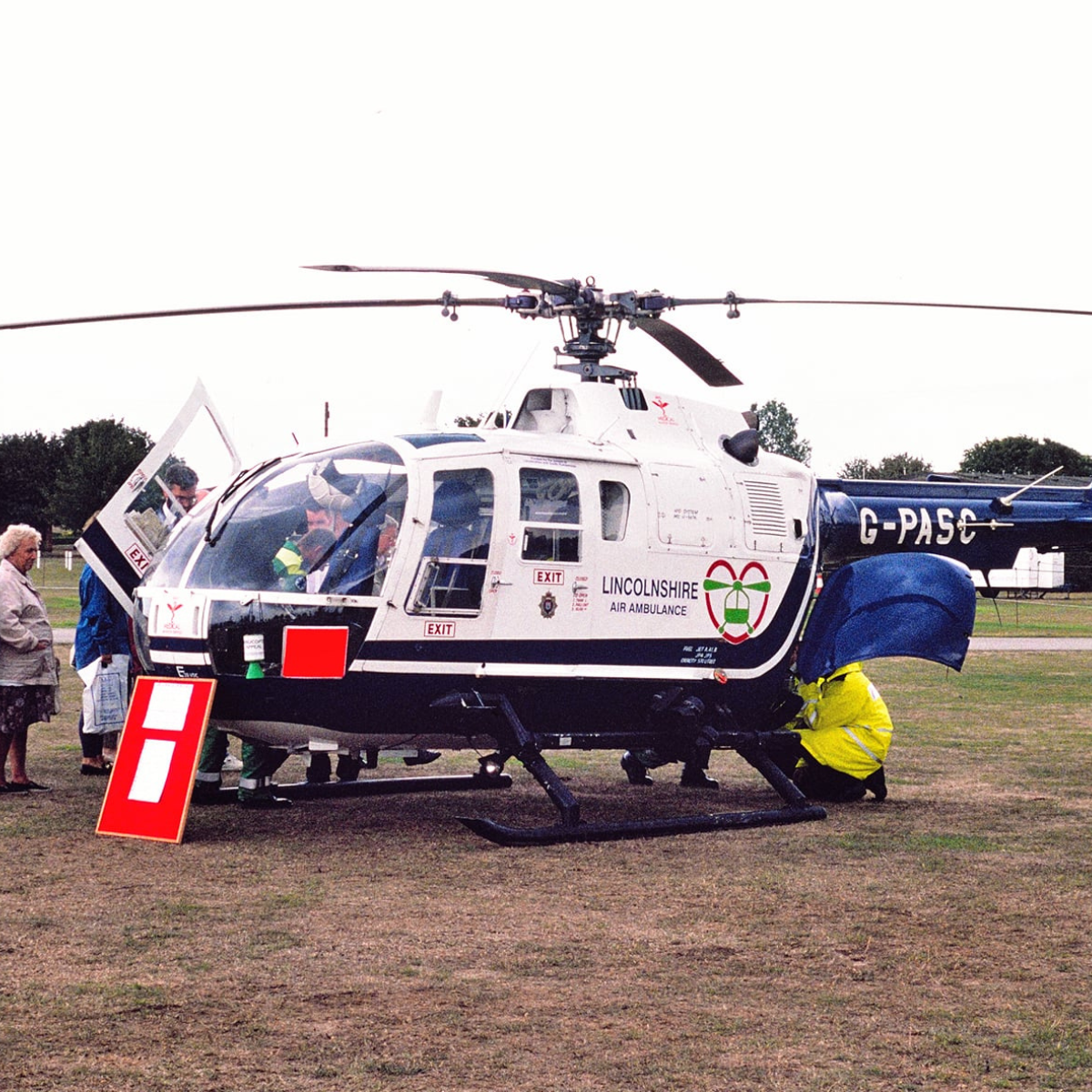 Our history archive showing original G-PASC helicopter