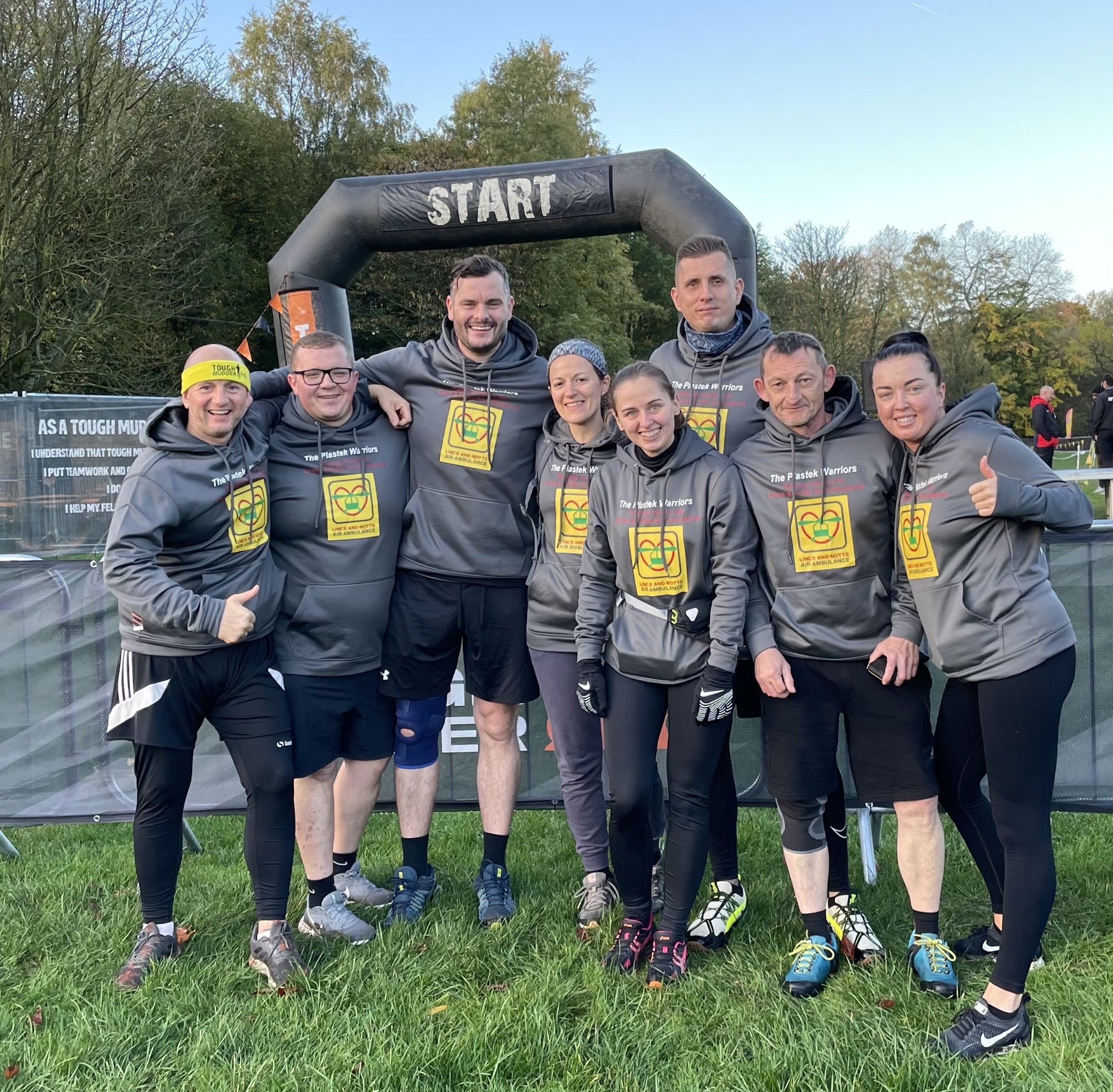 Fundraisers at the start of a mud run