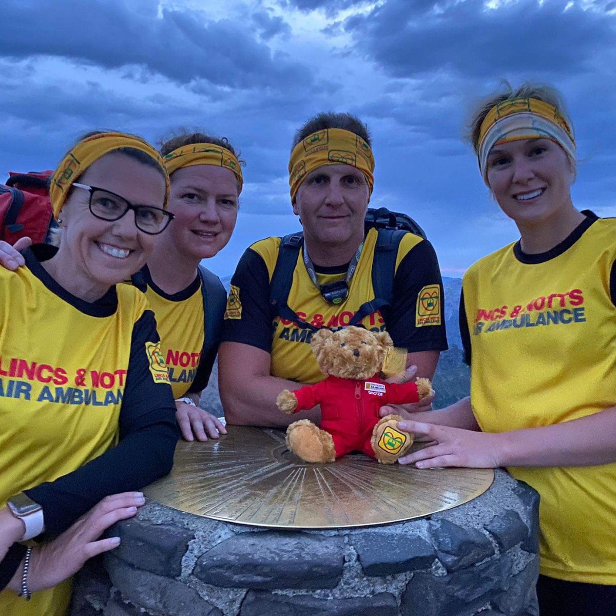 Fundraisers at the top of Snowdon