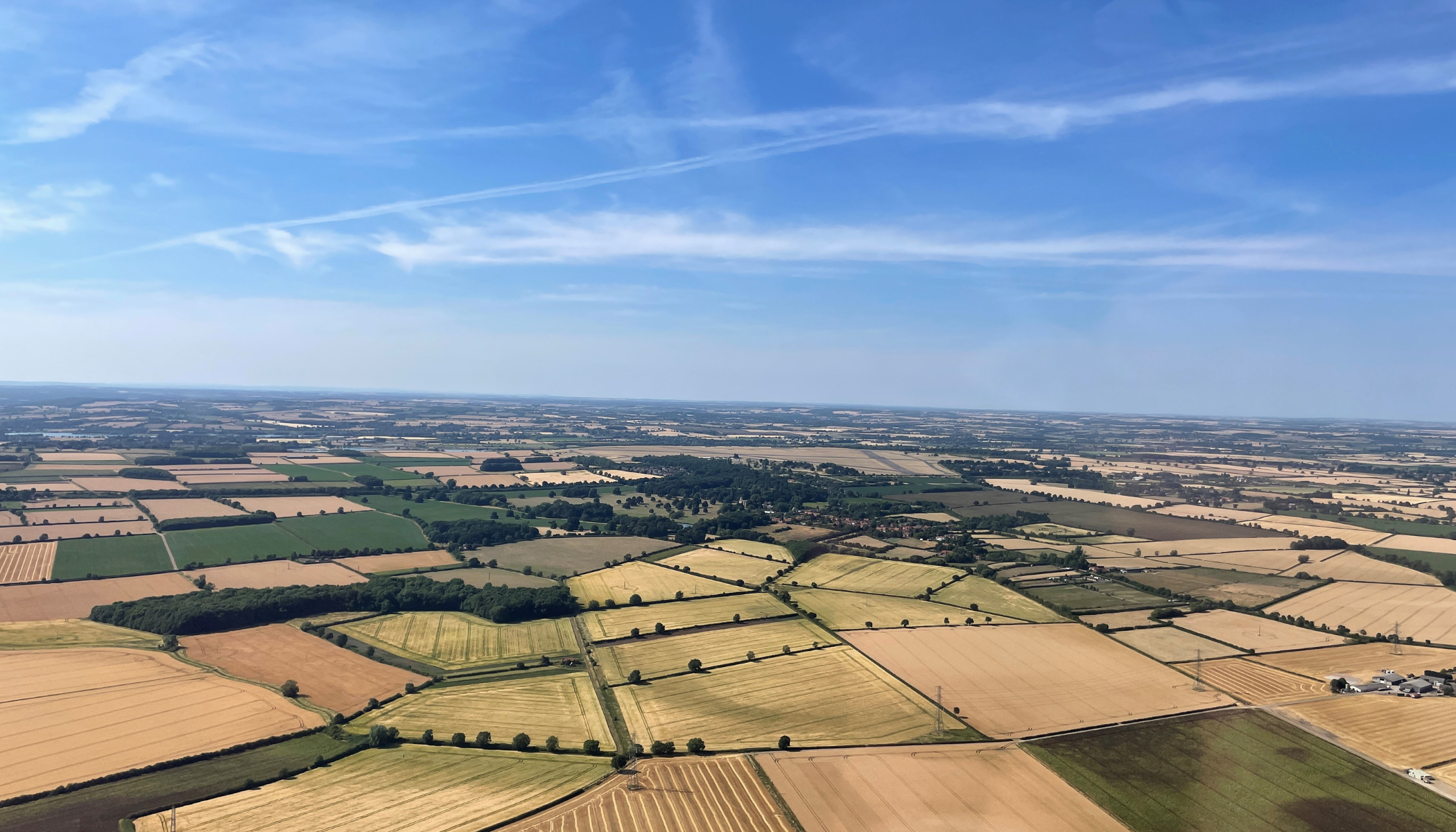 View of Lincolnshire fields taken in flight