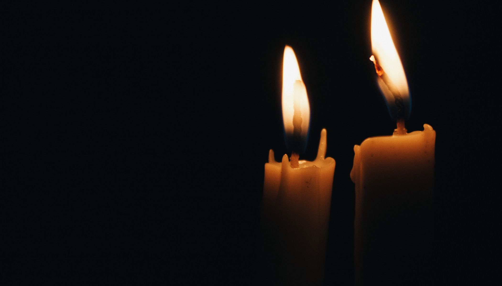 Candles against a black background