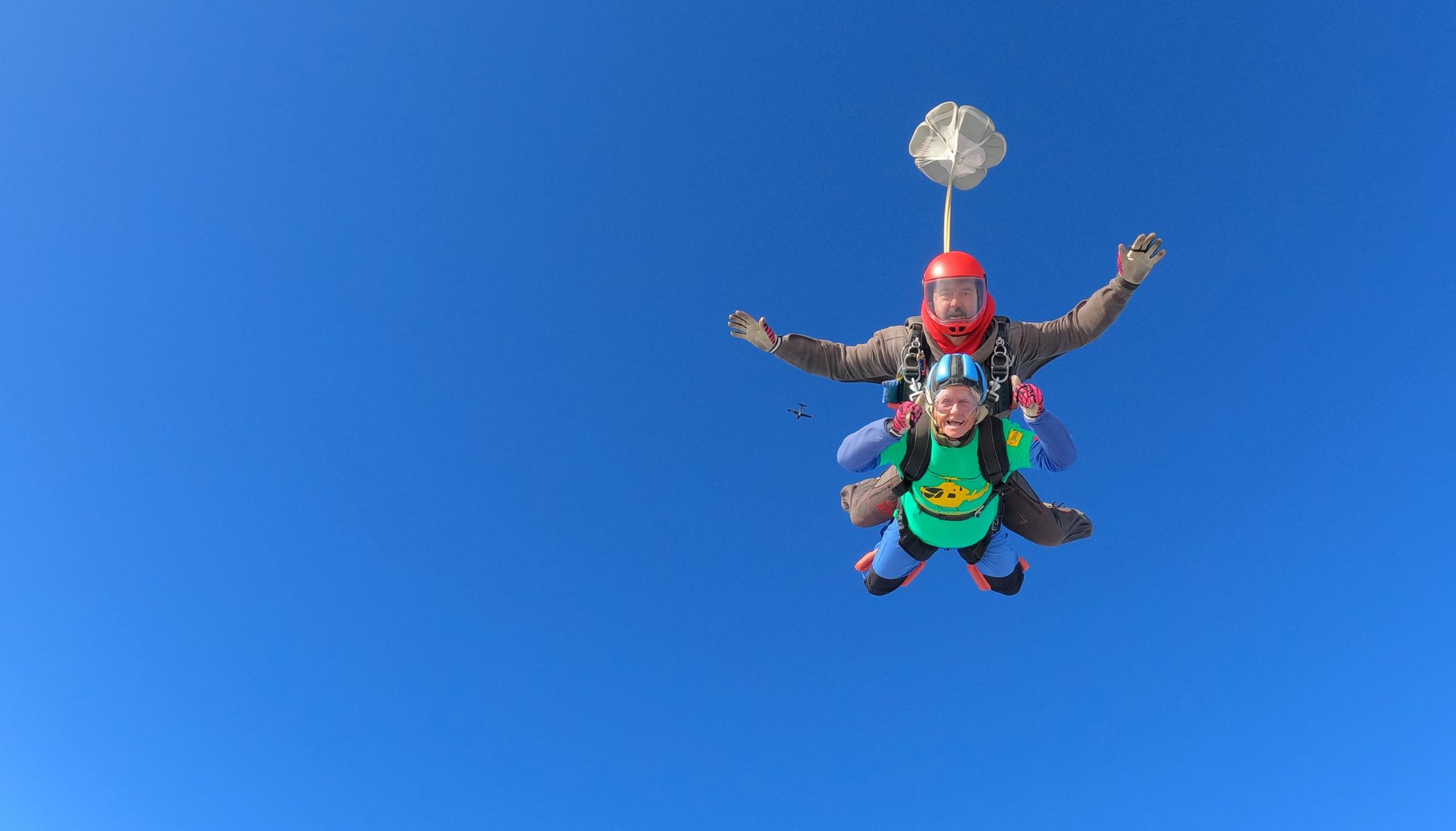 Fundraise sky dive mid jump