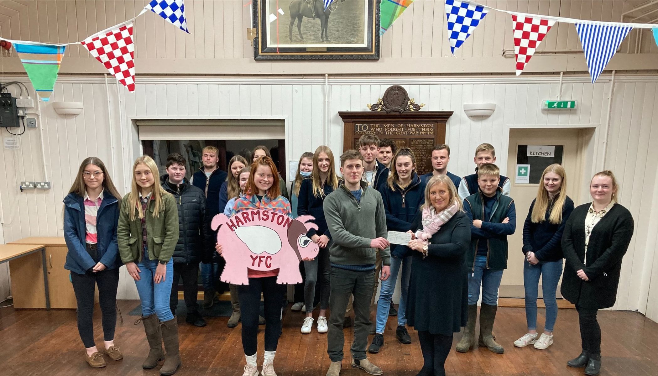 Cheque presentation with Young Farmers Club