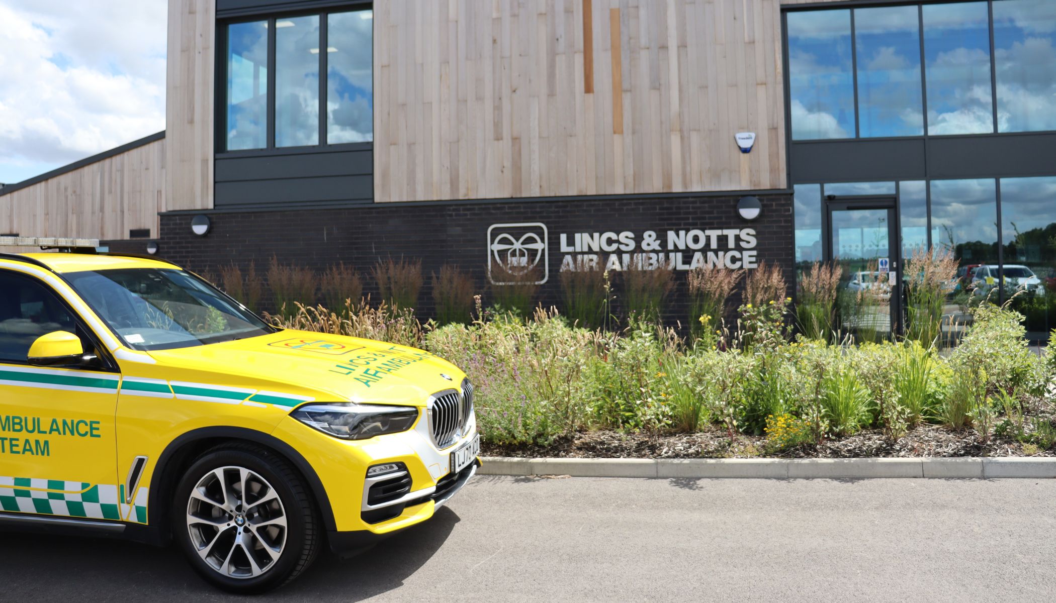 Critical care car outside LNAA HQ