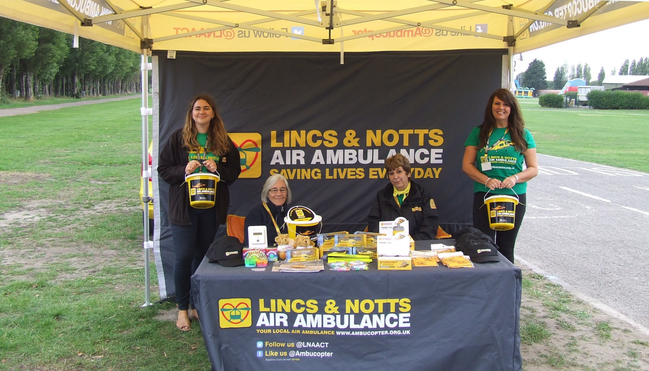 Fundraising team at an event
