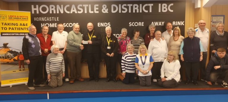 Horncastle Bowls Club cheque presentation