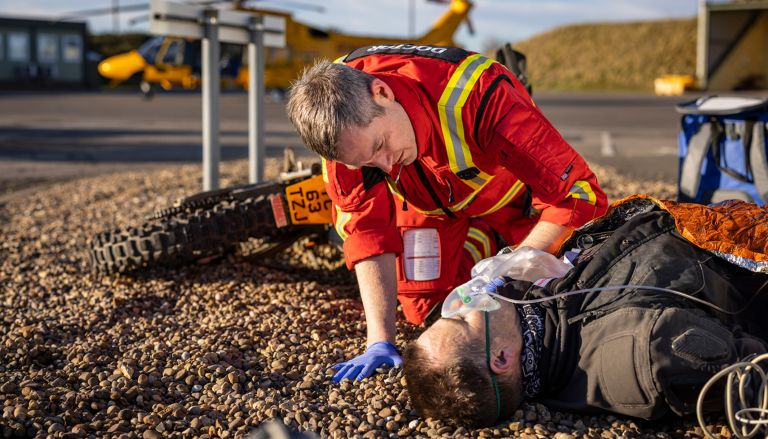 Doctor treating a patient