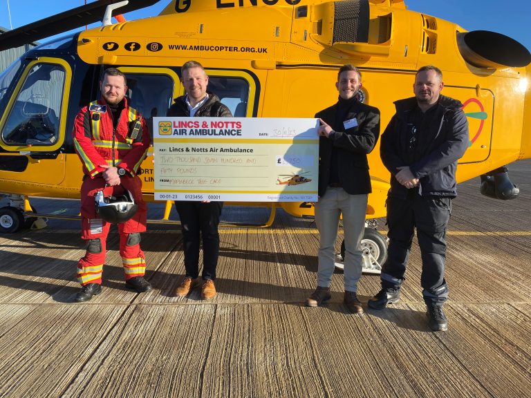 maplebeck donation to LNAA at helicpter