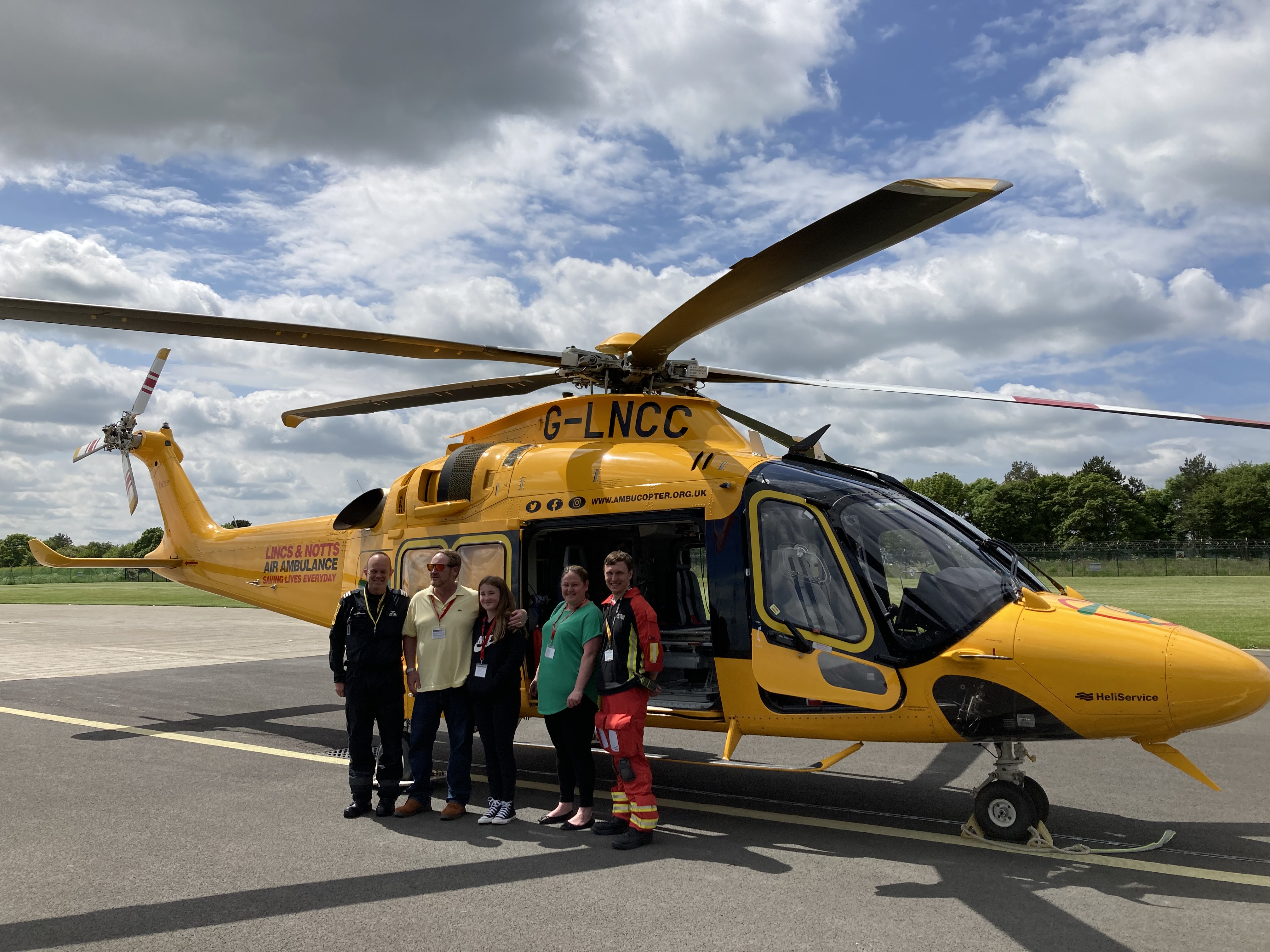 Charlie Wagstaff and family at LNAA helicopter