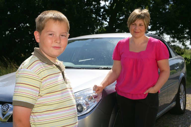 George Bellars and his mum