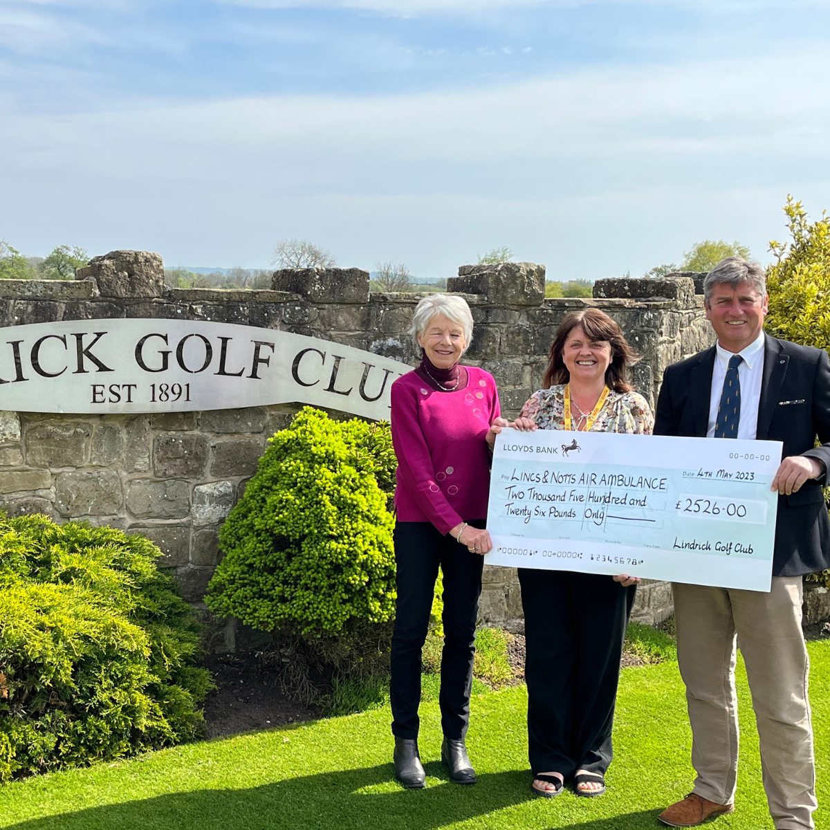 The Lindrick Golf Club presenting a cheque to LNAA