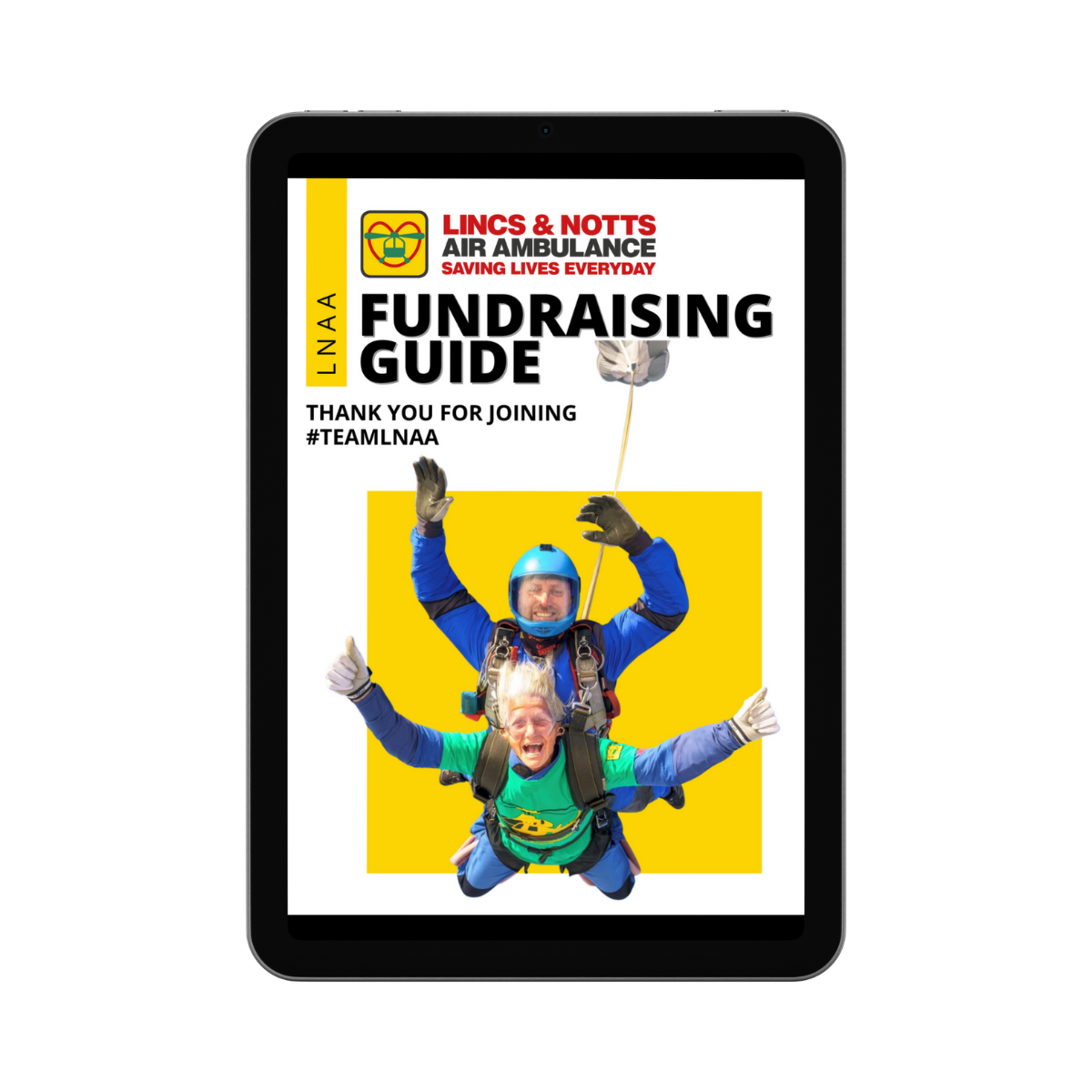 Digital fundraising guide on iPad