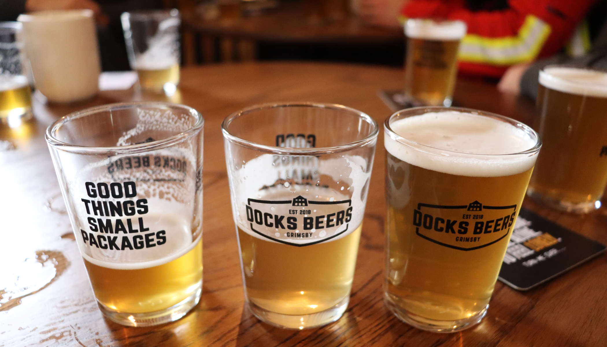 Three pints of Docks Beer