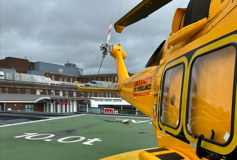 Heli at Sheffield Northern General hospital