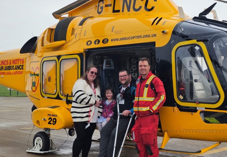 Tony Morflitt and LNAA crew at helicopter