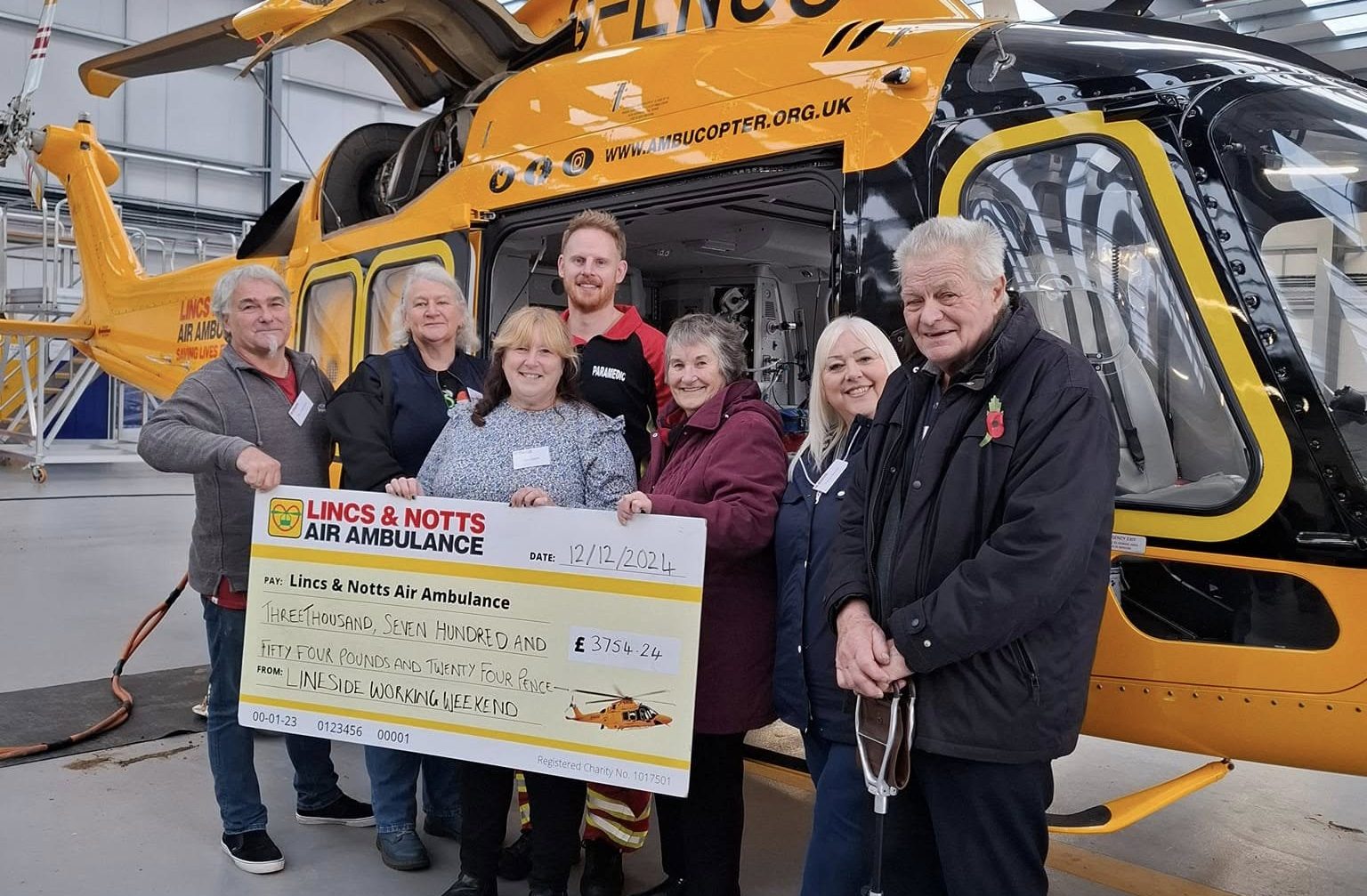 LIneside working weekend cheque presentation