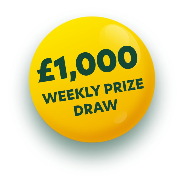 £1,000 weekly prize draw