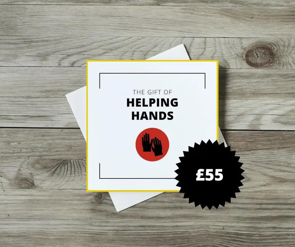 Virtual gift card showing the gift of helping hands