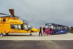 trent barton bus and lnaa helicopter