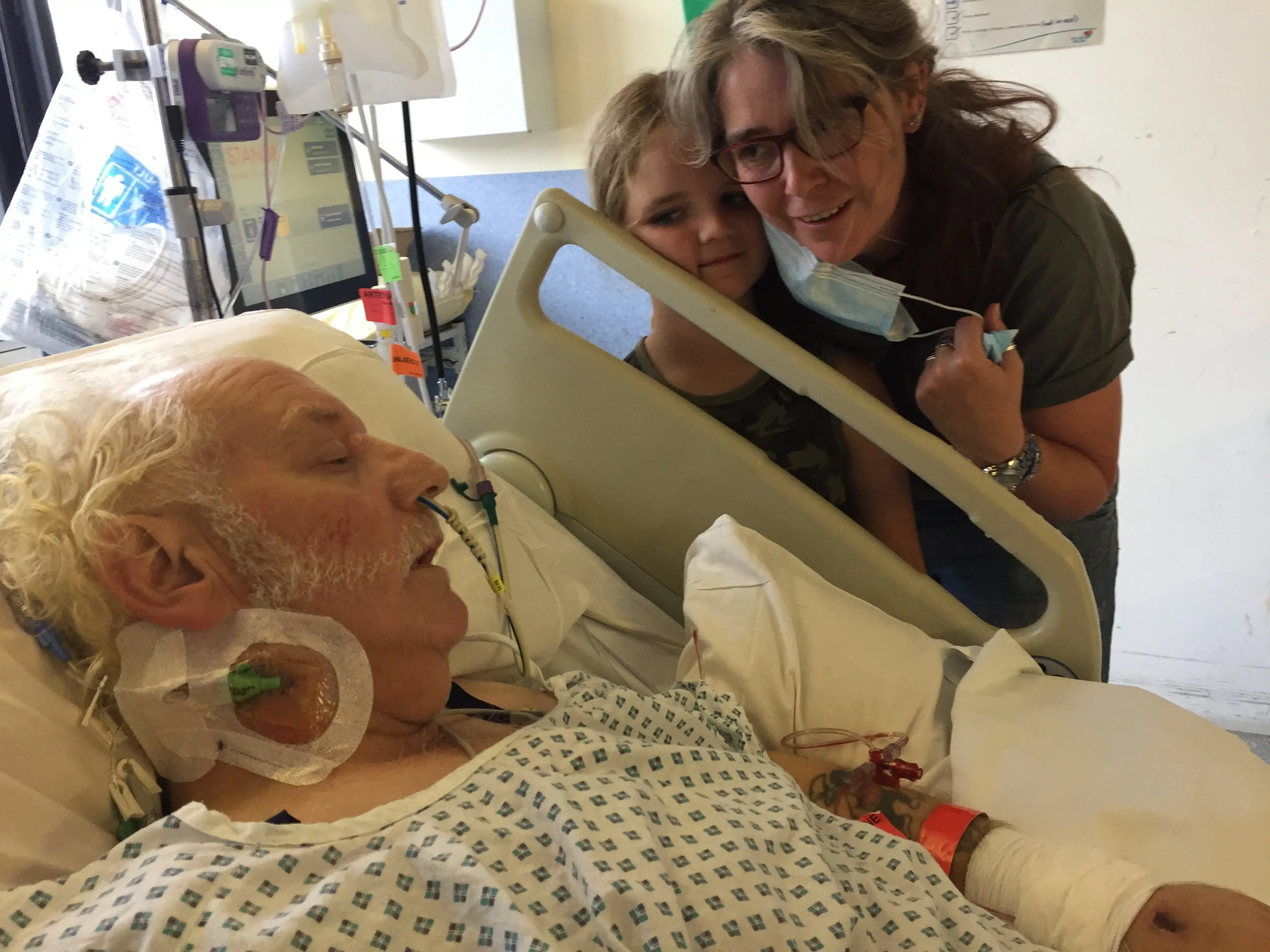Malc Dixon and family in hospital